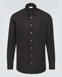 LARDINI Camicia in popeline di cotone Nero