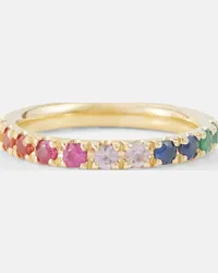 Sydney Evan Anello eternity Rainbow Large in oro 14 kt con zaffiri, rubini, ametiste e smeraldi Multicolore