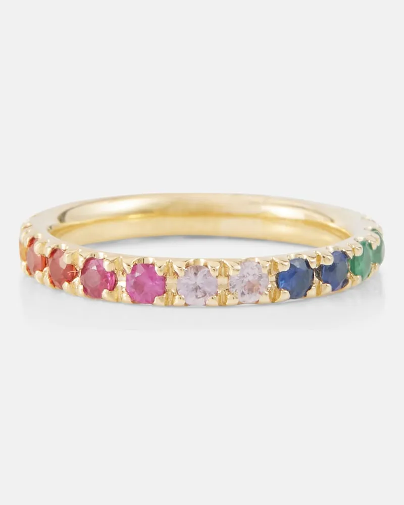 Sydney Evan Anello eternity Rainbow Large in oro 14Â kt con zaffiri, rubini, ametiste e smeraldi Multicolore