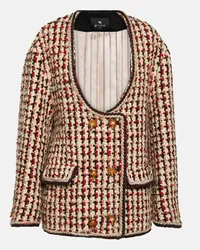 Etro Giacca oversize in bouclé di misto lana Multicolore