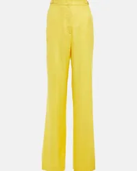 Gabriela Hearst Pantaloni regular in lana, seta e lino Giallo