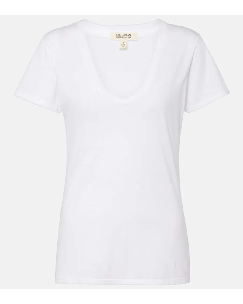 Nili Lotan T-shirt Carol in jersey di cotone Bianco