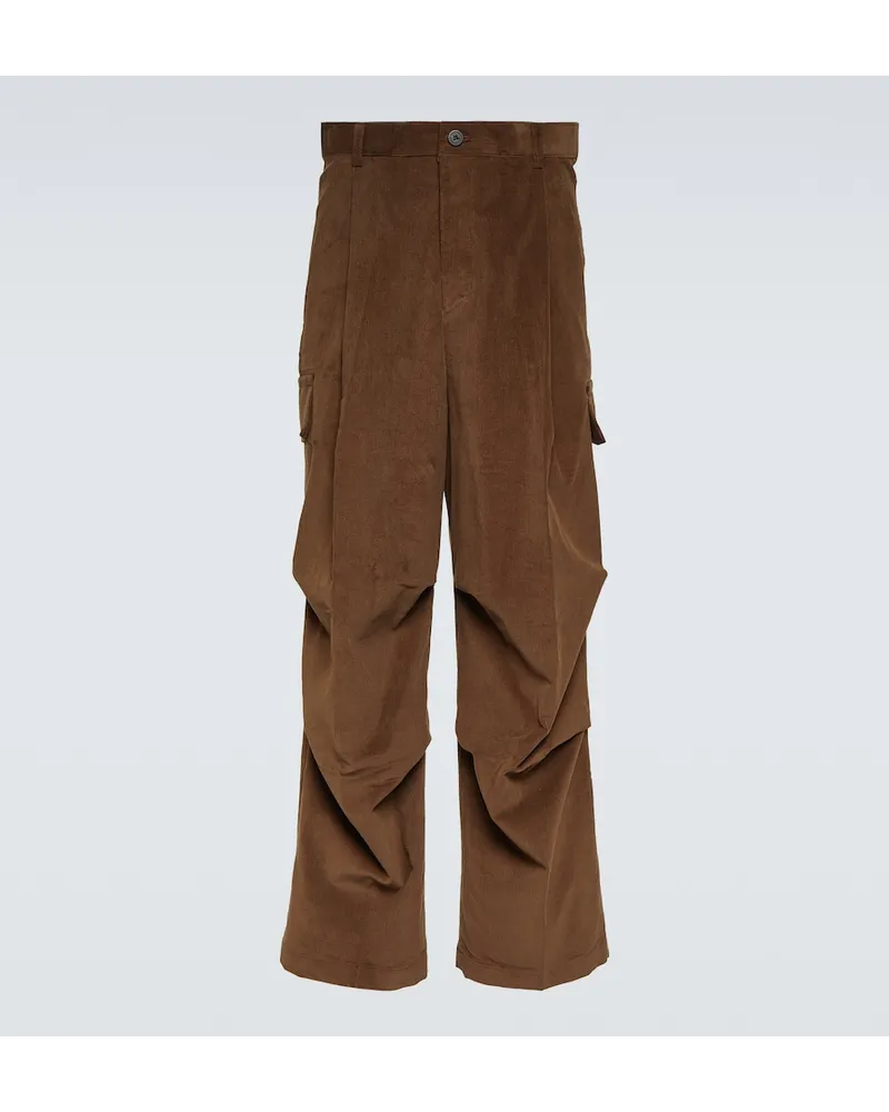 FRANKIE Shop Pantaloni cargo Garnett in velluto a coste Marrone