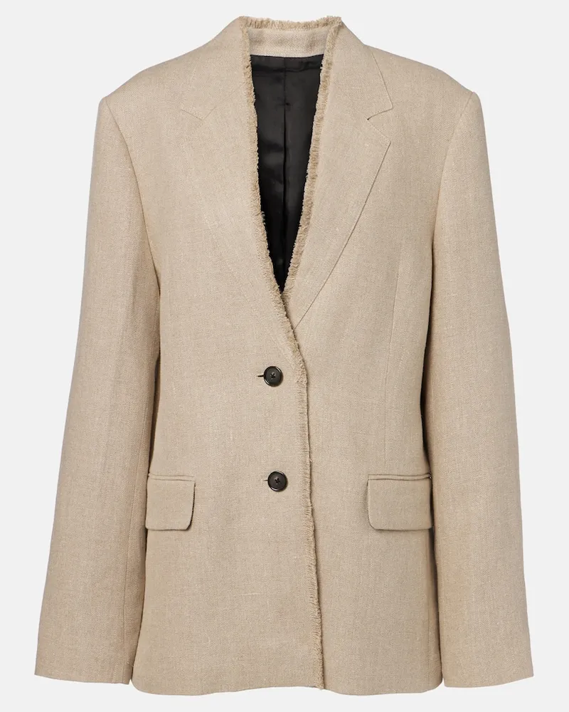 Totême Blazer in lino Beige