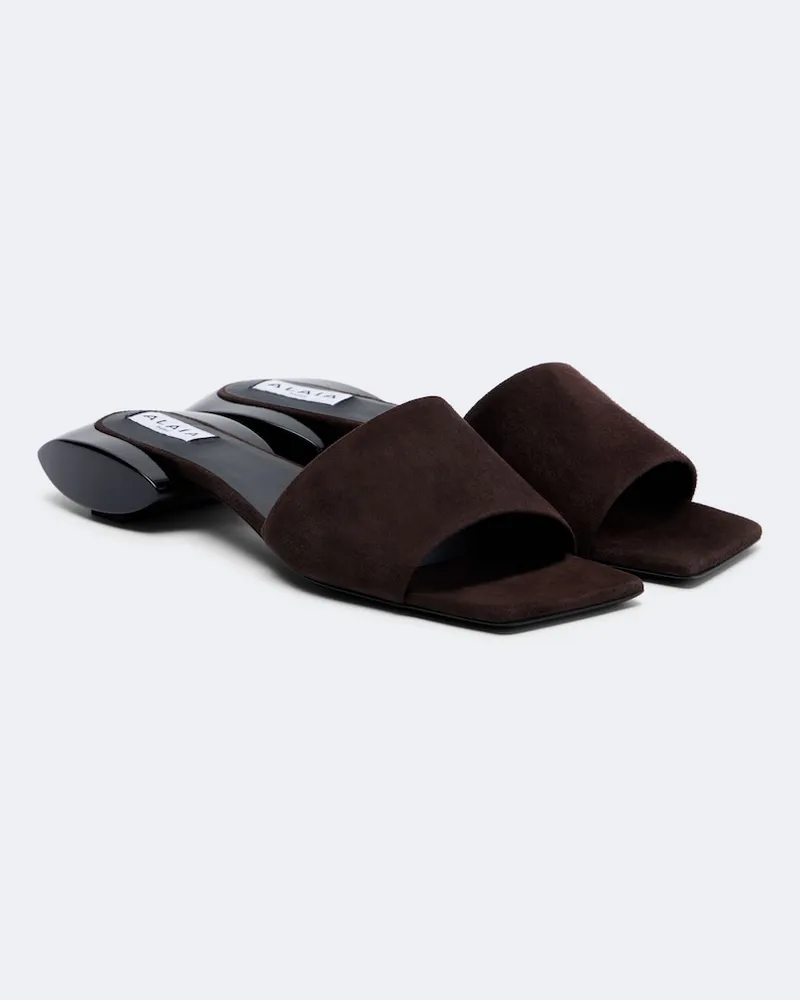 Alaïa Alaïa Mules Ellipse in suede Marrone