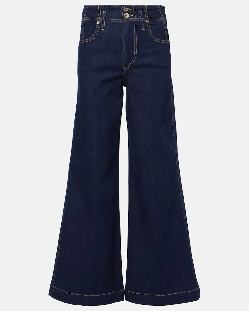 Frame Denim Jeans The Seamed Wide a vita alta Blu