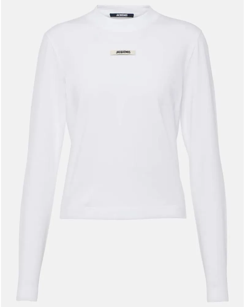 Jacquemus Top Le T-shirt Gros Grain Manches Longues Bianco
