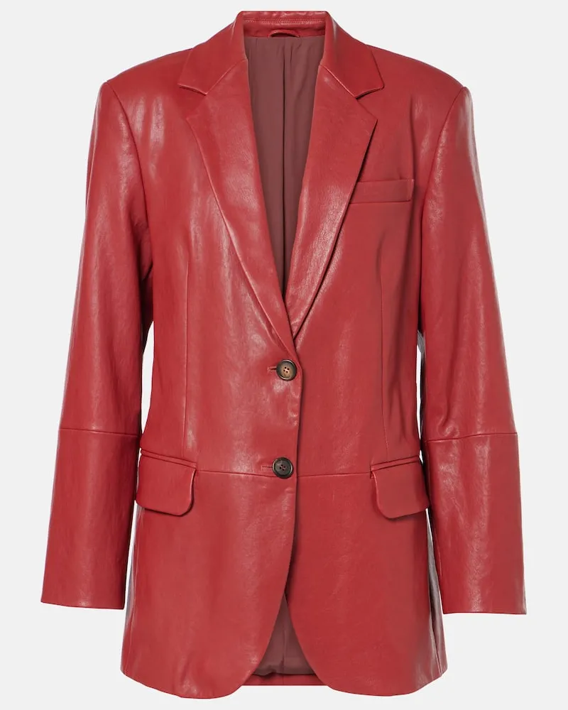 Brunello Cucinelli Blazer in pelle Nero