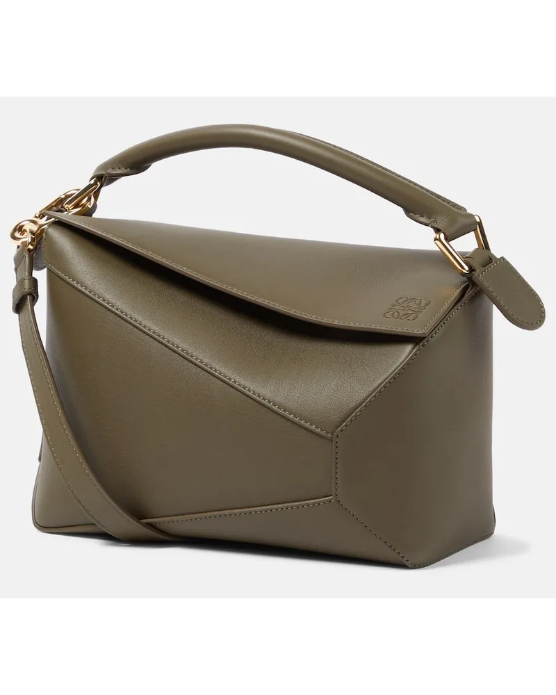 Loewe Borsa a spalla Puzzle Small in pelle Verde