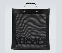 Versace Borsa Shopper con pelle Nero