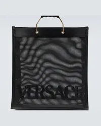 Versace Borsa Shopper con pelle Nero