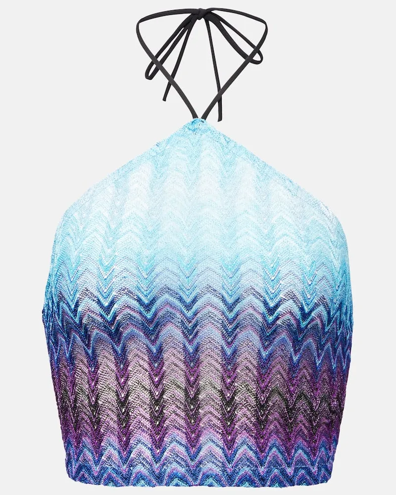 Missoni Top cropped con scollo allâamericana Blu