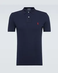 Ralph Lauren Polo in piqué di cotone con logo Blu