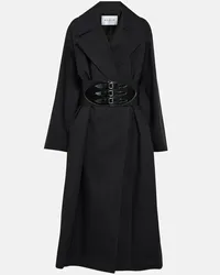 Alaïa Alaïa Cappotto in misto cotone con cintura Nero