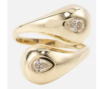 MATEO Anello Water Droplet in oro 14kt con diamanti Oro