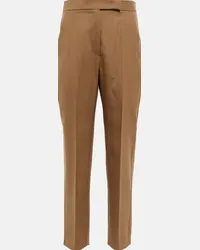 Max Mara Pantaloni regular Sebino in misto lana Marrone