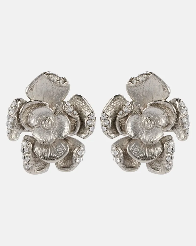 Oscar de la Renta Orecchini Small con cristalli Argento