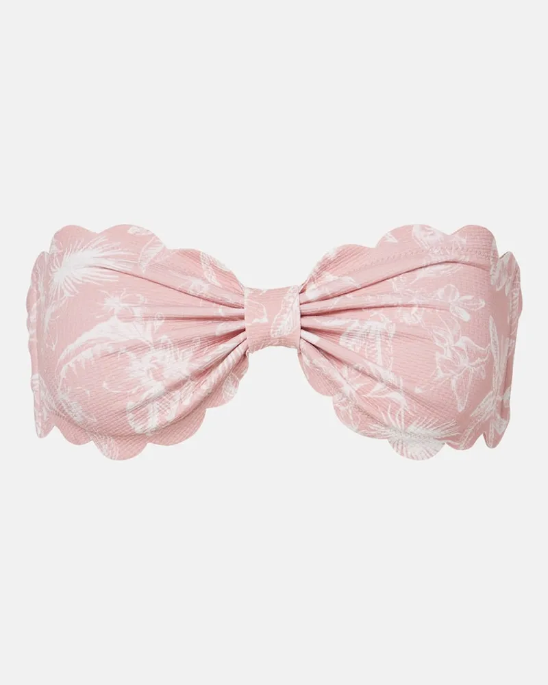 Marysia Top bikini a fascia Antibes con stampa floreale Rosa