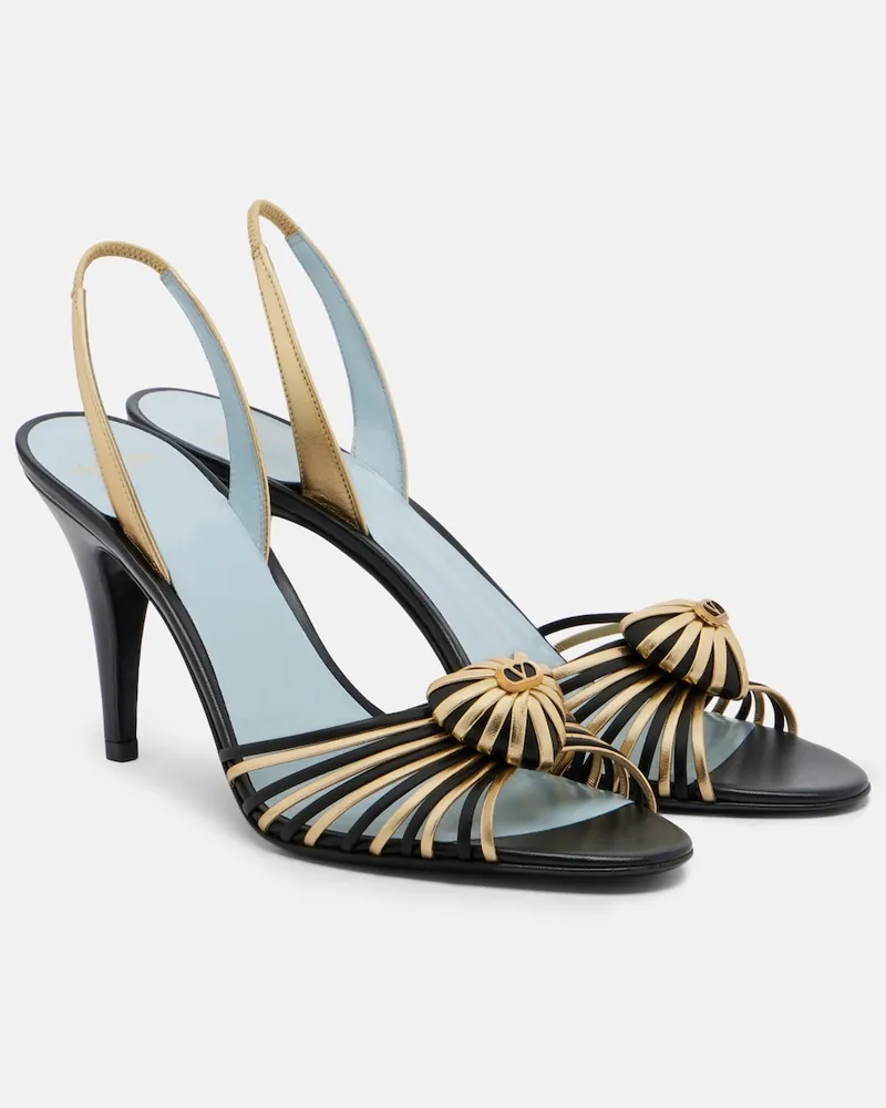 Valentino Garavani Sandali slingback Coeur Royal in pelle Nero
