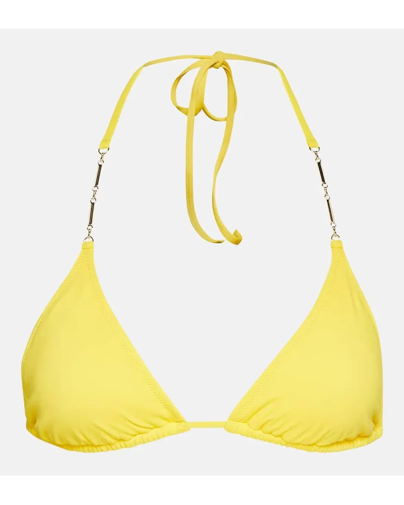 Melissa Odabash Top bikini Mykonos a triangolo Giallo