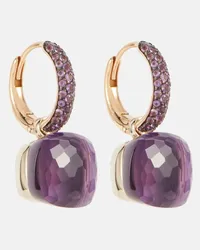 Pomellato Orecchini Nudo Classic in oro bianco e rosa 18kt con ametista e giada Viola