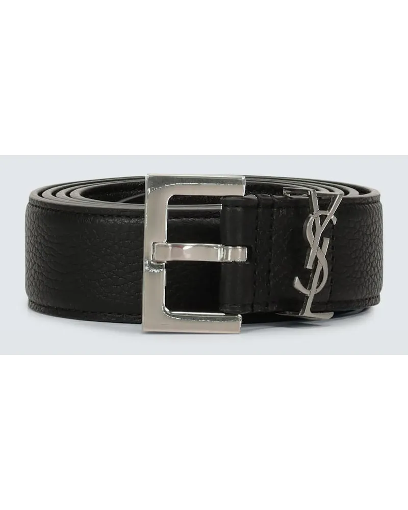 Saint Laurent Cintura in pelle Nero
