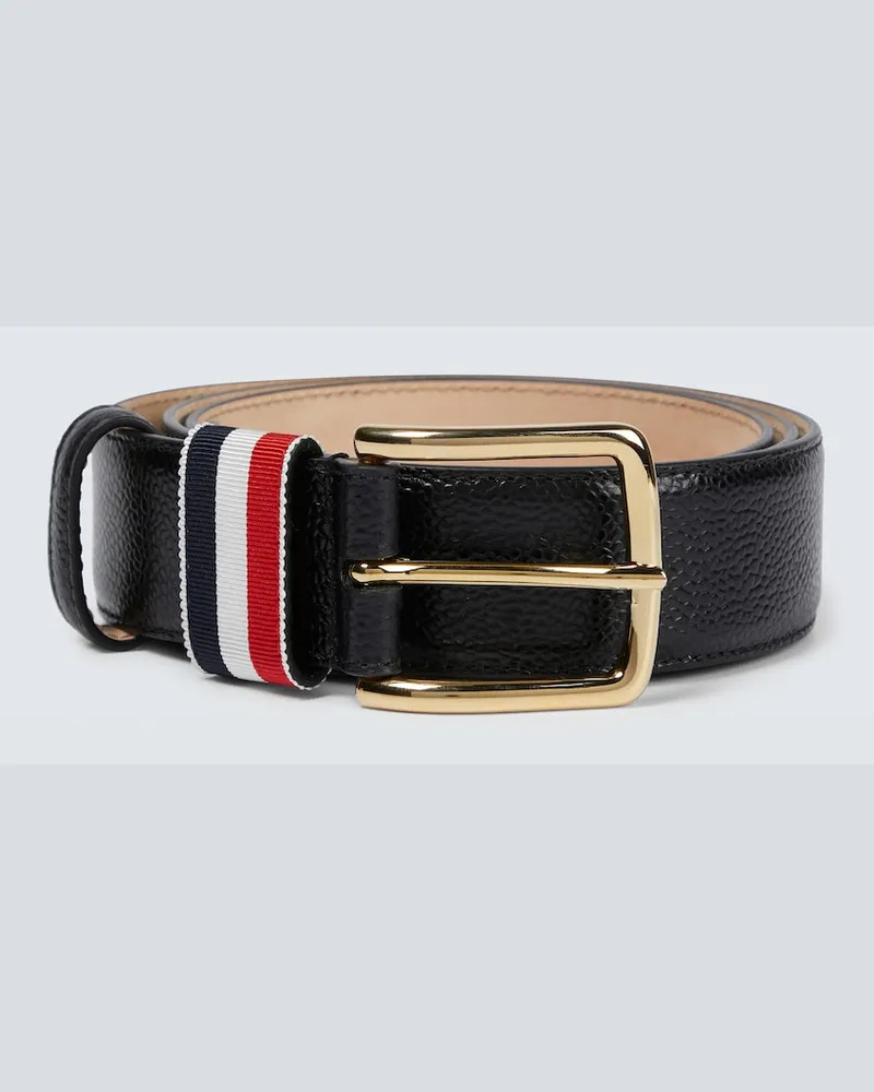 Thom Browne Cintura RWB in pelle Nero