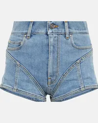 Thierry Mugler Shorts di jeans a vita alta Blu