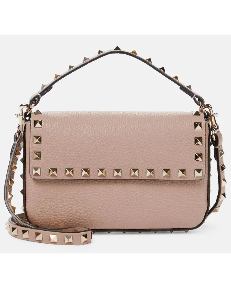 Valentino Garavani Borsa a spalla Rockstud Small in pelle Beige