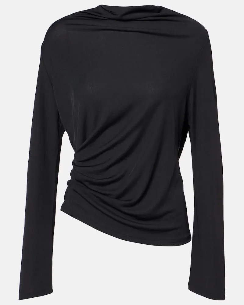 Jacquemus Top CroisiÃ¨re in crÃªpe di jersey Nero