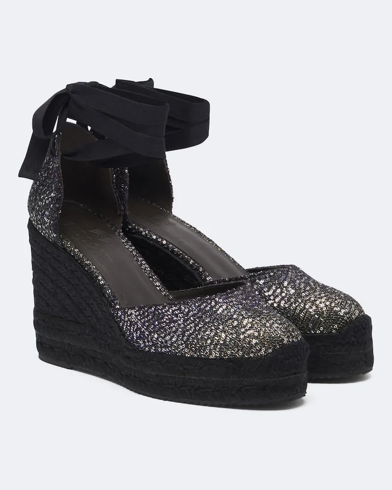 Missoni Espadrillas con zeppa Eva con paillettes Nero