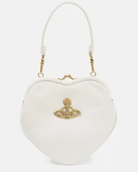 Vivienne Westwood Borsa Belle Heart Mini in canvas Bianco