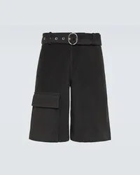 Jil Sander Shorts in crochet di cotone a vita bassa Nero