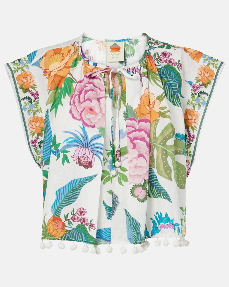 FARM Rio Blusa cropped Sweet Bloom in cotone Multicolore