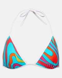 Emilio Pucci Top bikini Marmo con stampa Multicolore