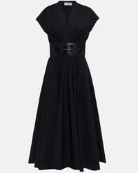 Alaïa Alaïa Abito midi in cotone con cintura Nero