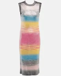 Missoni Abito midi in misto seta a righe Multicolore