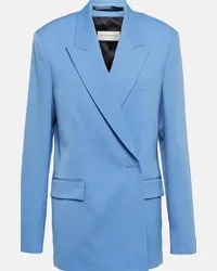 Dries van Noten Blazer in gabardine di lana Blu