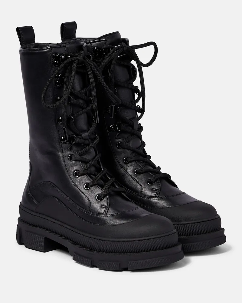 Jimmy Choo Stivaletti Aldea con zeppa in pelle Nero