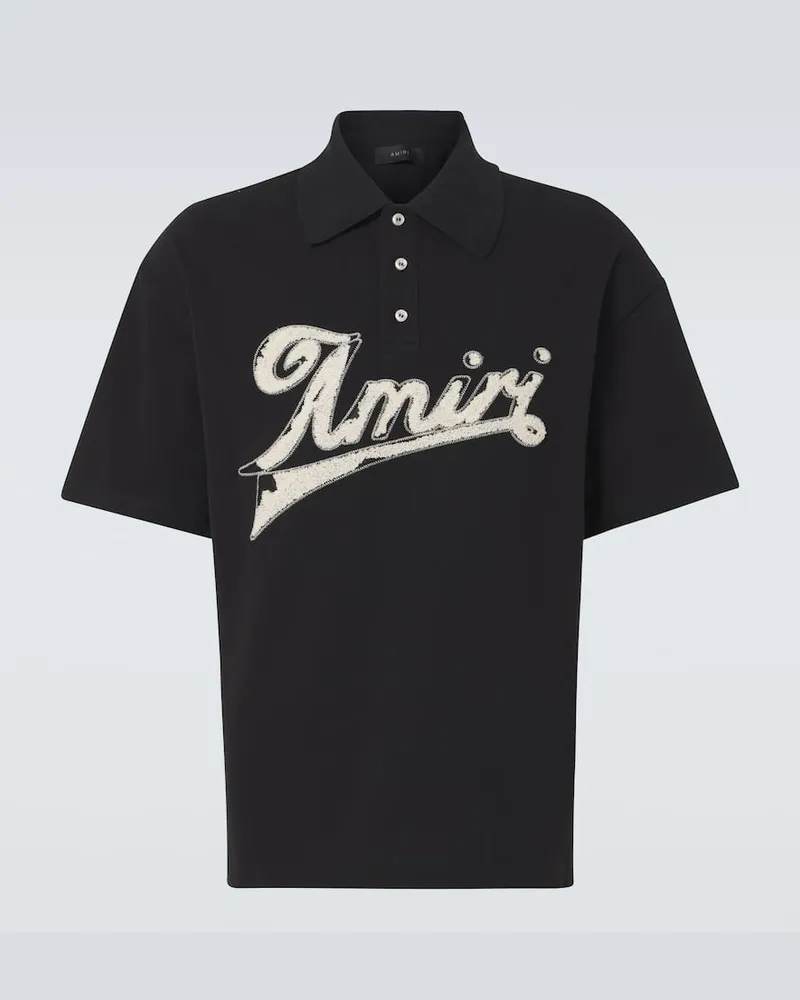 Amiri Polo in cotone piquÃ© con logo Nero