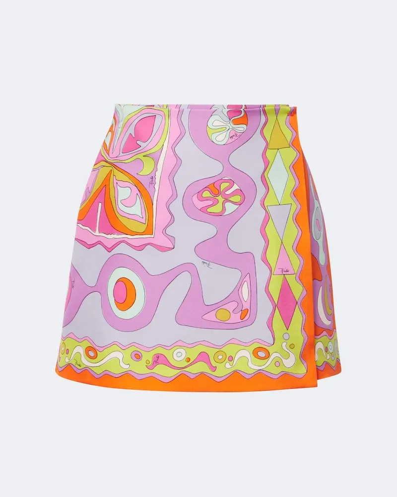 Emilio Pucci Gonna a portafoglio Angoli in twill Multicolore