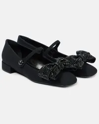 Valentino Garavani Ballerine Mary Jane Bowjane in crêpe Nero