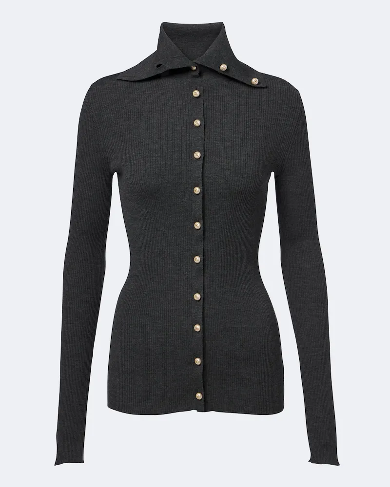Dolce & Gabbana Cardigan in lana a coste Grigio