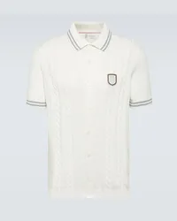 Brunello Cucinelli Polo in cotone a trecce Bianco