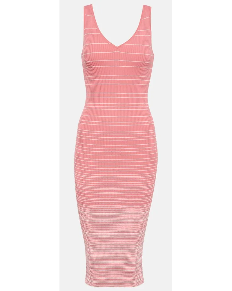 STAUD Abito midi Dana in maglia a coste Rosa