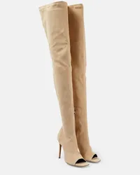 Paris Texas Stivali cuissardes Amanda in suede Beige