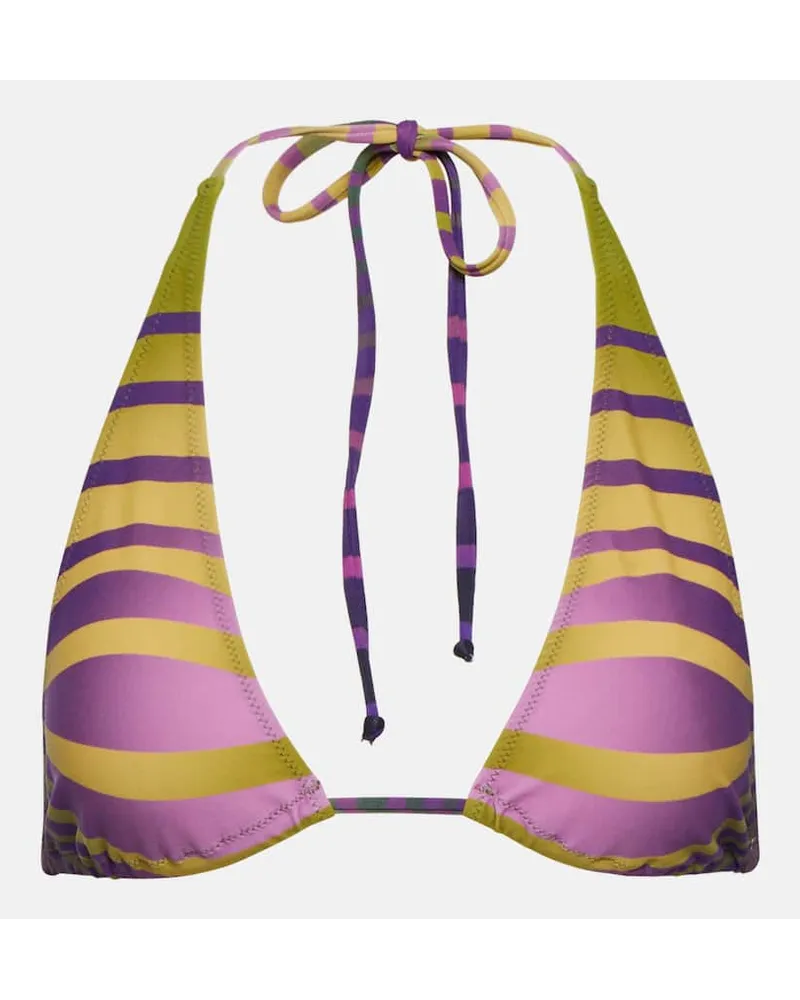 Jean Paul Gaultier Top bikini a triangolo con stampa Multicolore
