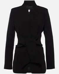 Max Mara Blazer in cady con cintura Nero