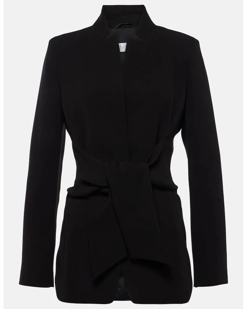 Max Mara Blazer in cady con cintura Nero