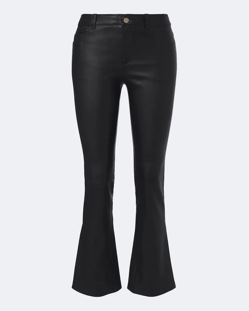 Stouls Pantaloni flared Dean in pelle Nero